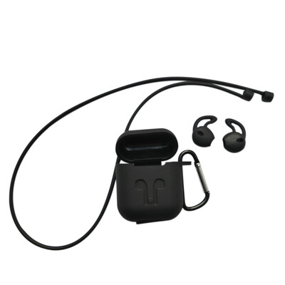 

4in1 Silicone Case Cover Earphones Pouch Anti-lost Wireless Earphone Case for AirPods Carabiner Cover