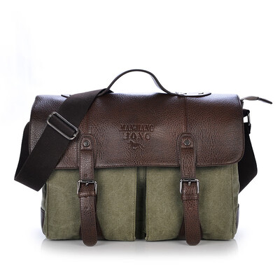 

Handbags Mens Messenger Canvas leather Vintage Cover Shoulger Bag Mans Messenger bags Travel Laptop Briefcase