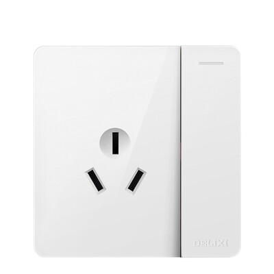 

Delixi DELIXI switch socket panel 16A three-hole air conditioning socket with an open dual control switch fashion white flat large board