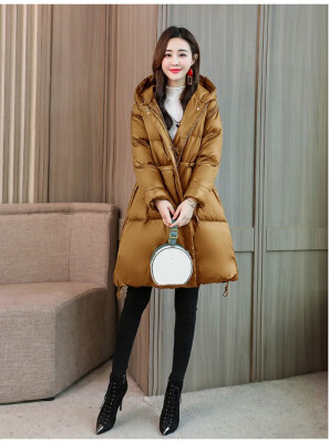 

Down coat womens long section casual slim cotton jacket jacket