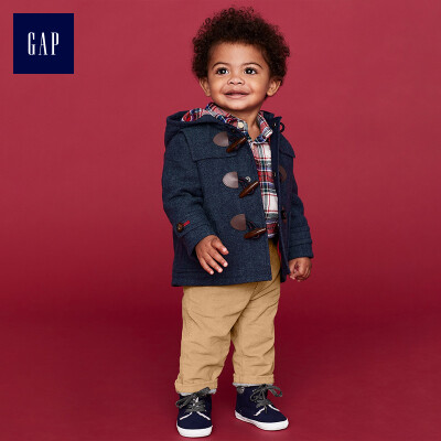 

GAP flagship store baby boy cotton plaid long sleeve jumpsuit baby romper 399681 modern red 3-6M