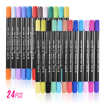 

11224364880PCS STA Watersoluble Double Headed Mark Pen Colorful Painting Pen Cartoon Art Design Hand Drawing Marker Pen Suit