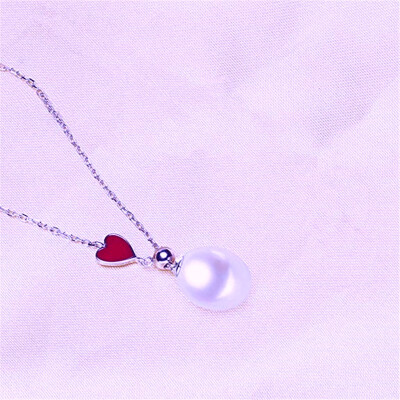 

Bluestar Pendant Necklace Red Heart&Hollow Freshwater Sterling Silver Fine Jewelry Birthday Gift for Women