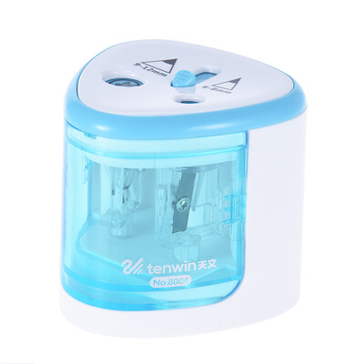 

Multi-functional Automatic Electric Pencil Sharpener Battery Operated with 2 Holes6-8mm 9-12mm for Home School Student Silver