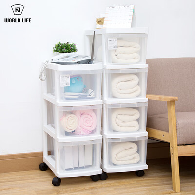 

And the worldlife transparent plastic childrens wardrobe storage box quilted chest of drawers storage drawer storage cabinet finishing storage box deep three-tier cabinet with pulley white T-531