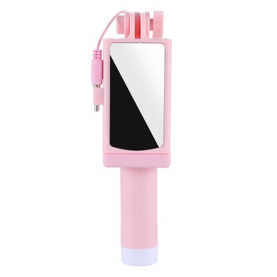 

Mini selfie stick stainless steel rearview mirror folding wire control android phone