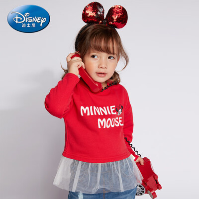 

Disney Disney self-employed childrens clothing girls small childrens tide cool skirt sweater 2019 spring&summer new DA9166A7E02 bright red 110