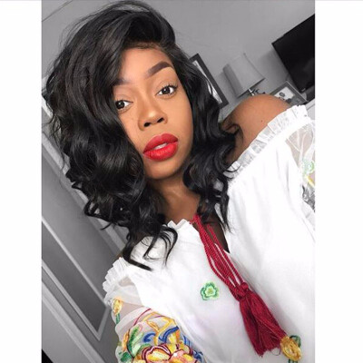 

Short Brazilian Human Hair Wavy Lace Frontal Wig 8A Brazilian Side Part Virgin Hair Lace Front Wig For Black Women Pre Plucked