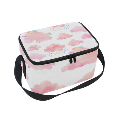 

ALAZA Lunch Box Insulated Lunch Bag Large Cooler Tote Bag Seamless Pattern With Unicorns for Men Women Girls Boys