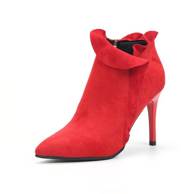 

Bride red wedding shoes women pumps pointed toe high heel shoe