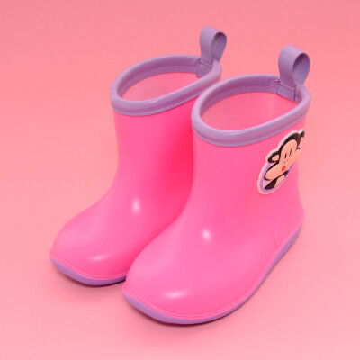 

PaulFrank big mouth monkey cute cartoon short tube waterproof men&women children rain boots PFR201 cartoon pink 25