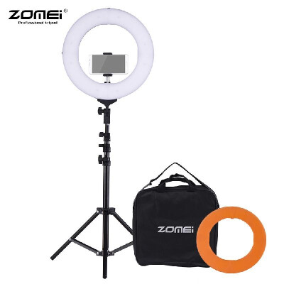 

ZOMEI 14 Inch 5500K Mono-color Dimmable Ring Video Light LED Fill Light CRI 90 with Orange Color Filter Mini Ball Head Phone Hold