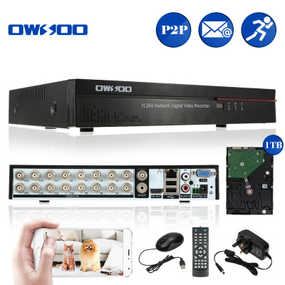 

OWSOO 16CH Channel Full CIF H264 HDMI P2P Cloud Network DVR Digital Video Recorder 1TB Seagate Hard Disk support Audio Record P