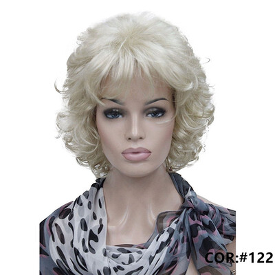

StrongBeauty Short Full Curly Synthetic Hair Wig For Women Platinum Blonde Color
