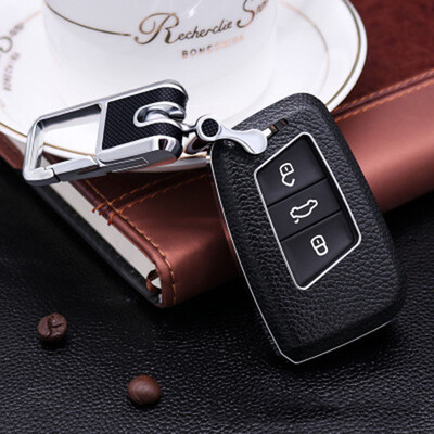 

Top Layer Leather Car Key Case Car Key Cover Shell Car Keychain For Volkswagen New Magotan19 CCGolf 6Golf 7TiguanTouran