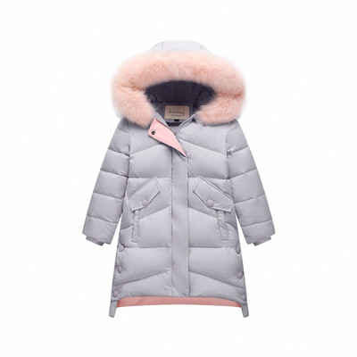 

2018 New Children Thick Warm Winter Down Jacket for girl clothes long Hooded Outerwear Coats Kids parka Parent-child clothing