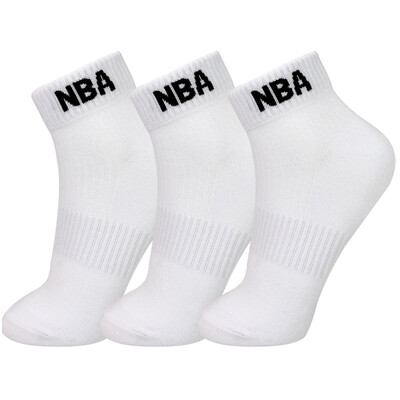 

NBA socks mens socks low to help mens socks combed cotton comfortable breathable basketball sports socks 3 pairs of white