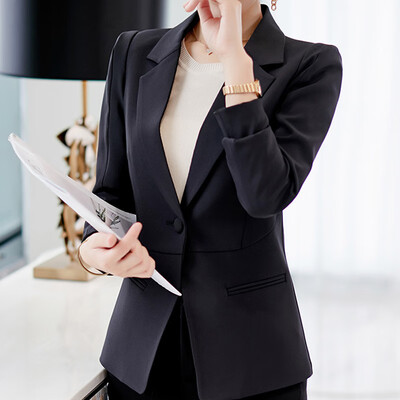 

City Plus CITYPLUS 2019 new womens Korean version of the large size Slim small suit wild casual suit CWXF191256 black