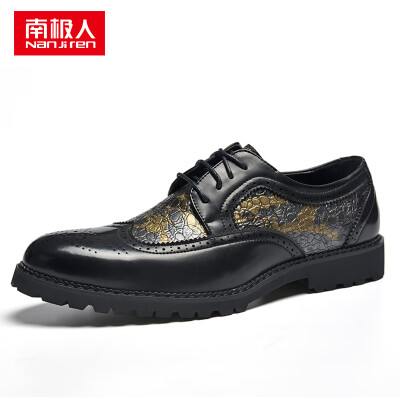

Anji people Nanjiren mens business casual low to help simple tie dress shoes 17108NJ6676 black 39