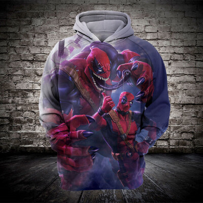 

Mens Clothes Venom 3D Print Hoodies Mens Hooded Coats Sweatshirts Venom Cosplay Costume Tops