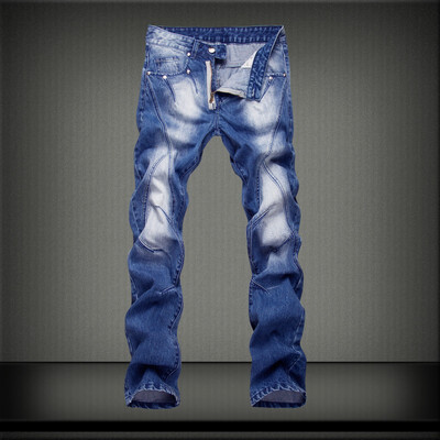 

AOWOFS Mens trousers trend washed cotton jeans Shredded Jeans Slim pants 1003