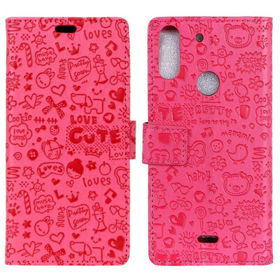 

MOONCASE Wiko View2 Plus Little Witch Leather Case - Rose Red