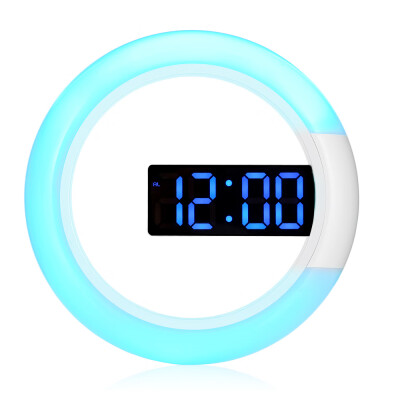 

TS - S24 Remote Control Digital RGB LED Mirror Wall Alarm Clock Thermometer