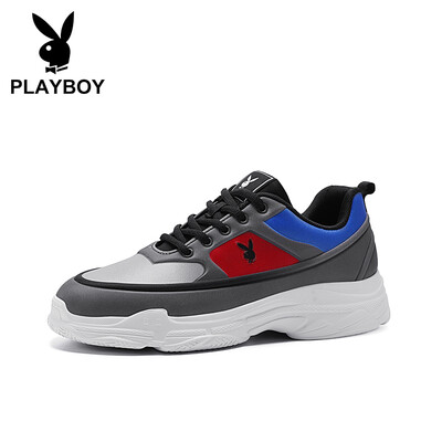 

Playboy PLAYBOY personality fashion Korean version of the platform casual shoes men wear comfortable DS85201 gray red 43