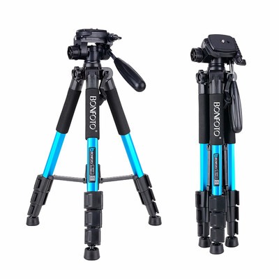 

BONFOTO Q111 Aluminium Camera Tripod 55" Lightweight with Phone Holder Mount for YouTube Phone Live Broadcast with Carry Case