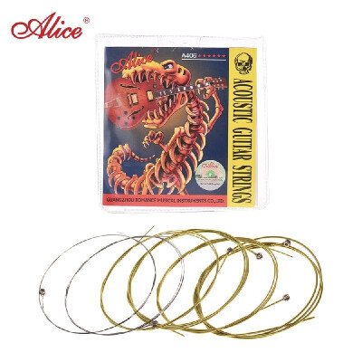 

Alice A406 Series Acoustic Folk Guitar Strings Set Stainless Steel Wire Steel Core Coated Copper Alloy Wound 6pcs Set Light01