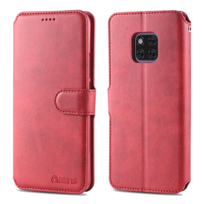 

MOONCASE Huawei Mate 20 Pro calf series leather case - red
