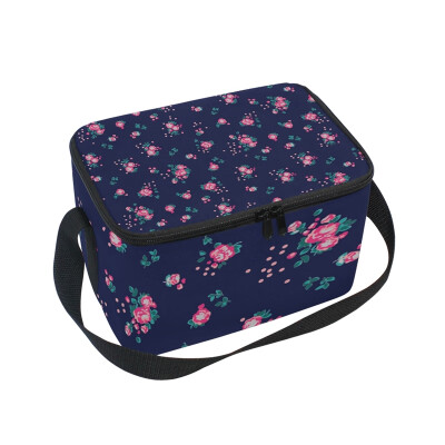 

ALAZA Insulated Lunch Box Floret Pattern Design Lunch Bag for Men Women Portable Tote Bag Cooler Bag