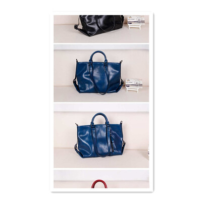 

Oil wax bag handbag shoulder bag 2018 new locomotive bag large tide Europe&America simple leather handbag