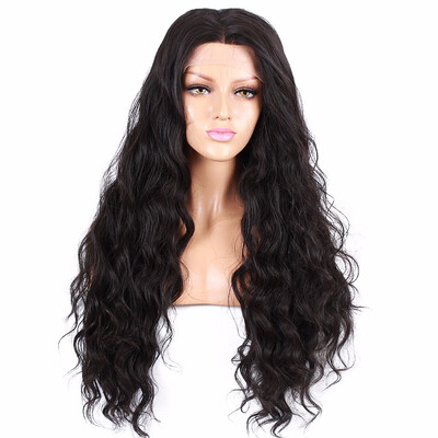 

Natural Wave Realistic Looking Natural Synthetic Lace Front Wig Natural Hairline Heat Resistant Fiber Wig for Women with Baby Hair