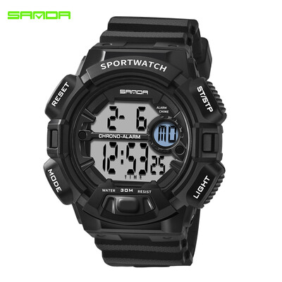 

SANDA 319 Electronic Sport Watch Men Waterproof Watches Digital LED Back Light Wristwatch for Male Clock