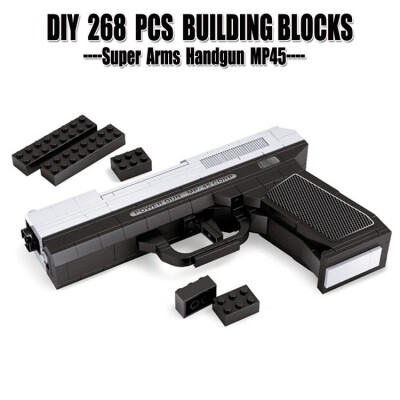 

MP-45 DIY 268 PCS Plastic Building Blocks Super Arms Toy Weapon Cheap Brick Kid Toys Gun Block Compatible With Lego For Children