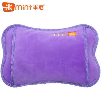 

Miny miny hot water bottle charging explosion-proof has been injected water heating water bottle hand warmers electric heating treasure warm waist suede double insert design purple K605