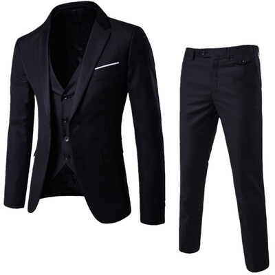 

Mens Plus Size 3 Pieces Casual Suit Men Fashion Slim Business Suit Set JacketVestPant 5XL Clearance sale1-2 size bigger than your normally wear