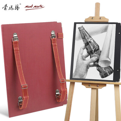 

Australia Montmartre Mont Marte shoulder strap clip sketch board A3 art sketch folding sketch board childrens drawing board can be loaded with paper bag 6K wine red B-HJ-006