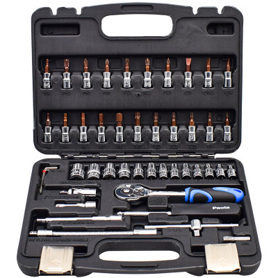 

Paola Sleeve Tool Set 46 Piece Set 63mm Series Multi-function Long Ratchet Hexagon socket Wrench Screwdriver Set Auto Repair Toolbox 8508