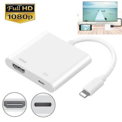 

Lightning Digital AV Adapter Lightning to HDMI Cable for Apple iPhone X 8 7 6 iPad