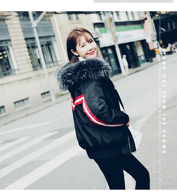 

The 2018 winter clothing new flying clothing xu haiqiao the same big wool collar down feather female punk cotton clothing