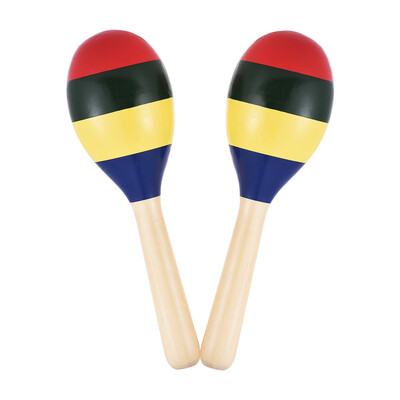 

Pair of Wooden Maracas Rumba Shakers Rattles Sand Hammer Percussion Instrument Musical Toy for Kid Children Party Games