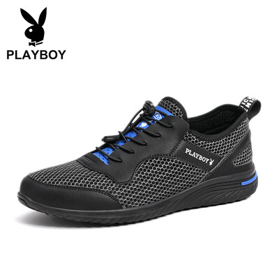 

Playboy PLAYBOY Korean version of the lightweight casual sports shoes mens mesh breathable DS83093 black 44