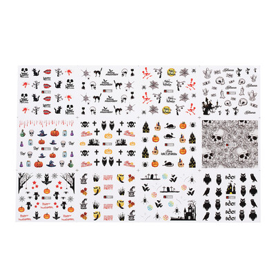 

36sets Halloween Nail Decals Halloween Christmas Stickers Set Nail Art DIY Stickers