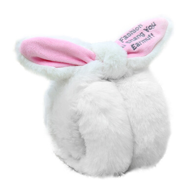 

Women Fashion Cute Earmuffs Ear Cover Outdoor Winter Warm Soft Plush Earwarmer Bowknot Design Rabbit Ears Folding Ear Muff