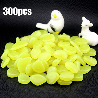 

300pcs Glow in the Dark Garden Pebbles for Walkways Aquarium Decor Plants Luminous Stones