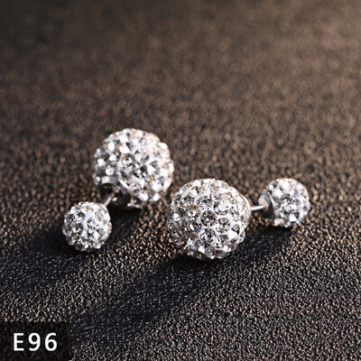 

925 Sterling Silver Ball Stud Earrings Beaded Earrings Accessories