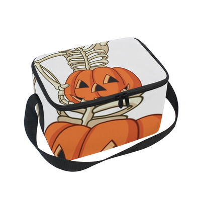 

ALAZA Lunch Box Insulated Lunch Bag Large Cooler Happy Skeleton Tote Bag