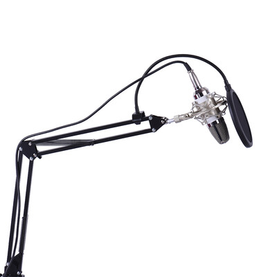 

Professional Broadcasting Studio Recording Condenser Microphone Mic Kit with Shock Mount Adjustable Suspension Scissor Arm Stand M